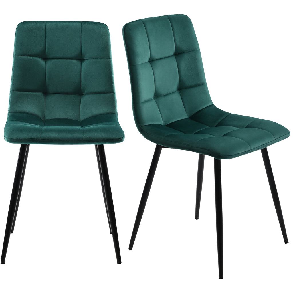 117×68cm Dining Table with 4 Chairs Set, Rectangular Dining Table Modern Kitchen Table Set,Dining Room Chair Dark Green Velvet Kitchen Chair,Golden Table Legs