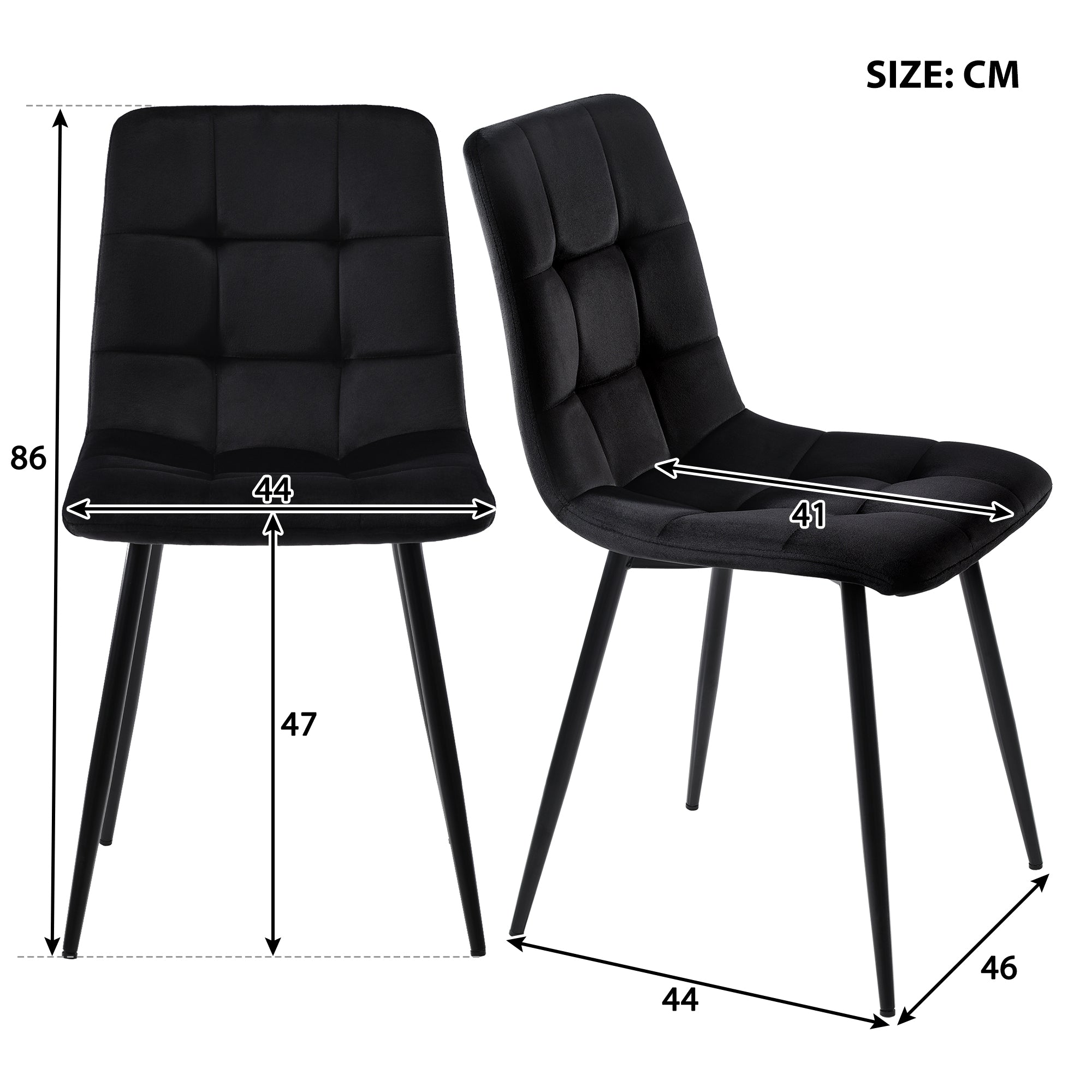 117×68cm Dining Table with 4 Chairs Set, Rectangular Dining Table Modern Kitchen Table Set,Dining Room Chair Black Velvet Kitchen Chair,Black Table Legs