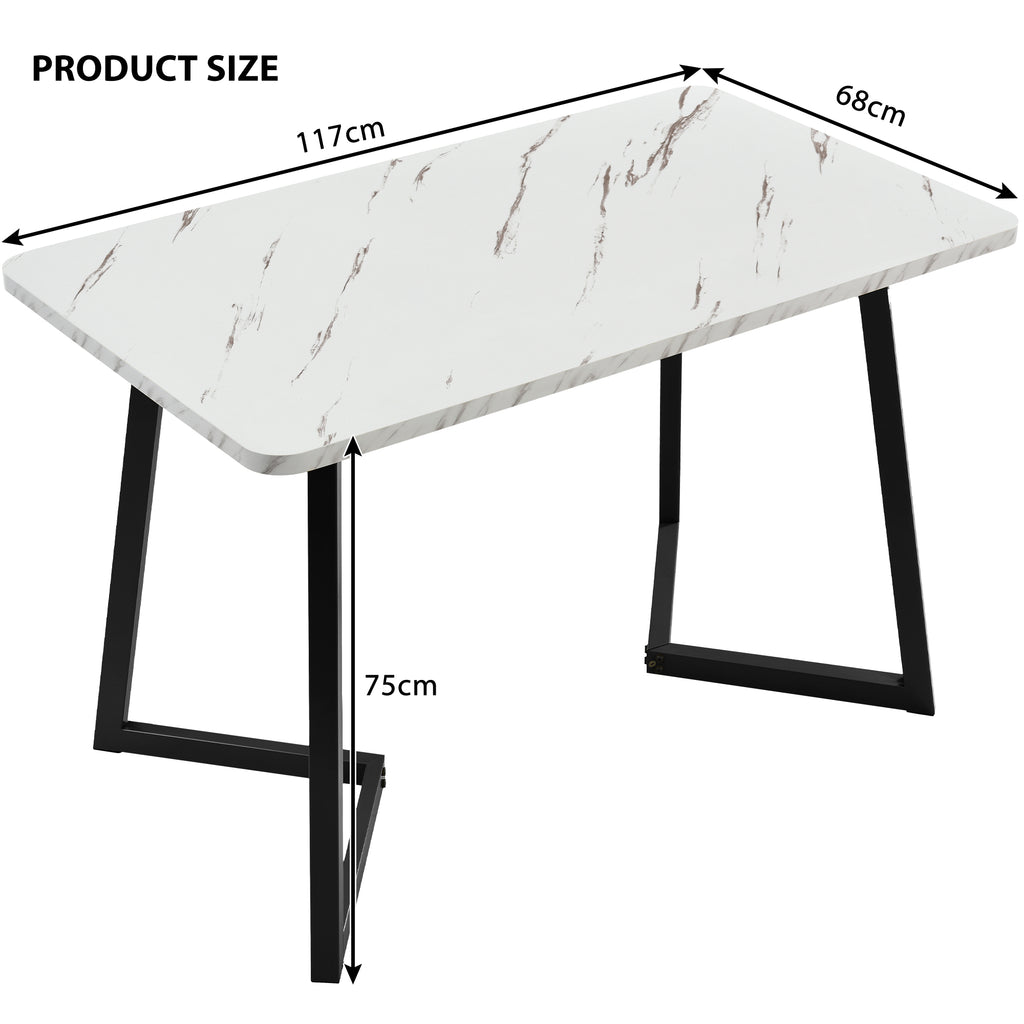 117×68cm Dining Table with 4 Chairs Set, Rectangular Dining Table Modern Kitchen Table Set,Dining Room Chair Black Velvet Kitchen Chair,Black Table Legs