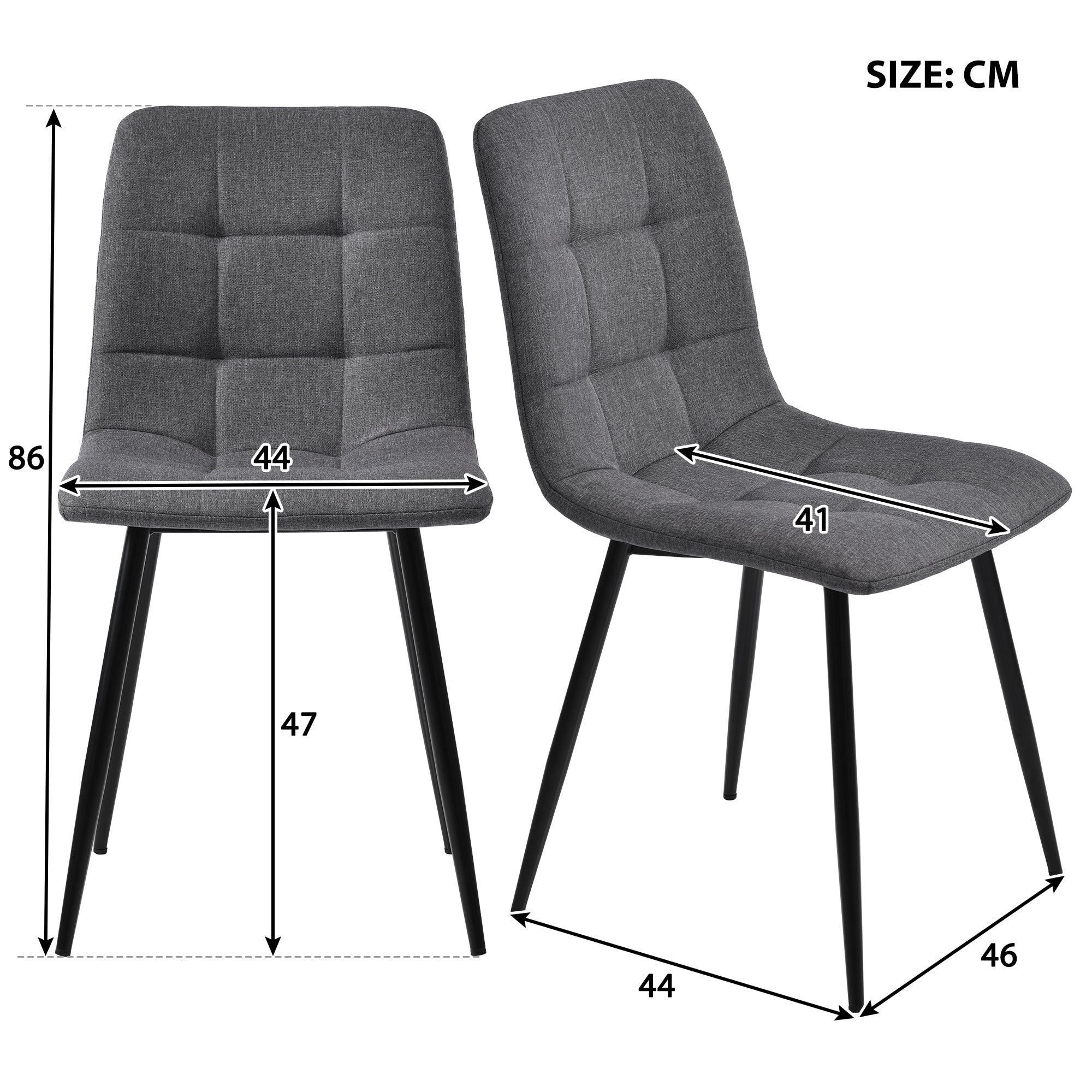117×68cm Dining Table with 4 Chairs Set, Rectangular Dining Table Modern Kitchen Table Set,Dark Grey Linen Dining Chair,Goden Table Legs