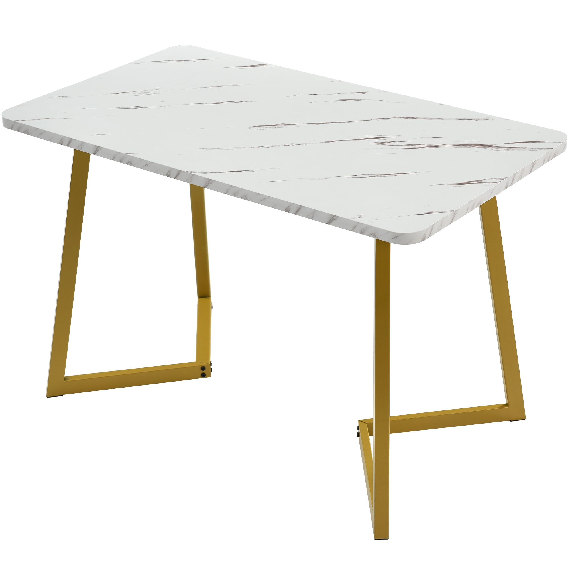 117×68cm Dining Table with 4 Chairs Set, Rectangular Dining Table Modern Kitchen Table Set,Dining Room Chair Black Velvet Kitchen Chair,Golden Table Legs
