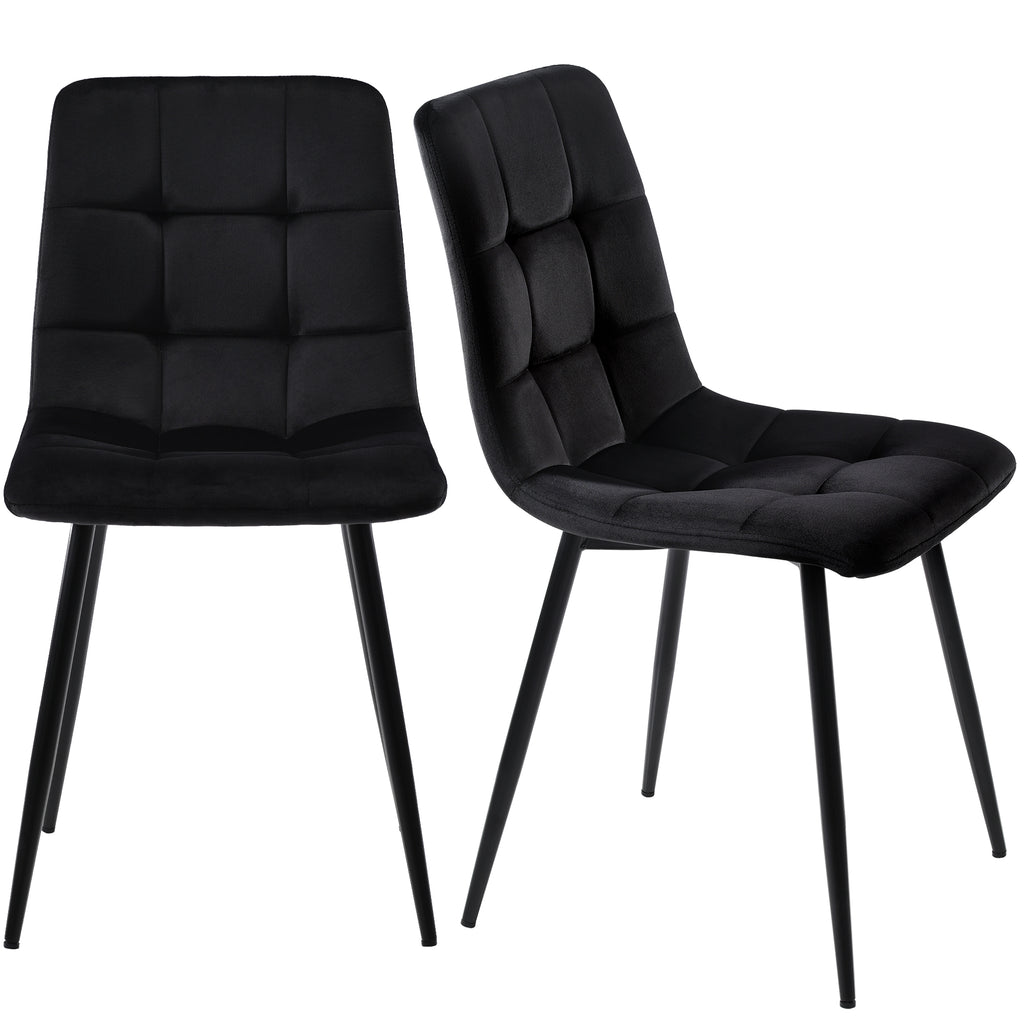117×68cm Dining Table with 4 Chairs Set, Rectangular Dining Table Modern Kitchen Table Set,Dining Room Chair Black Velvet Kitchen Chair,Black Table Legs