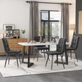 117×68cm Dining Table with 4 Chairs Set, Rectangular Dining Table Modern Kitchen Table Set,Dining Room Chair  dark grey Velvet Kitchen Chair,Black Table Legs
