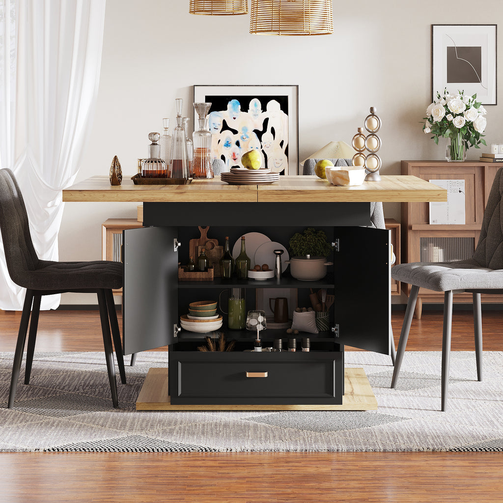 Extendable dining table - 110-140 cm wooden table for kitchen & dining room - 6-person dining table - Dimensions: 110 x 80 x 75 cm - For terrace and living room