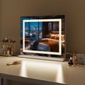 Large Hollywood Vanity Mirror with LED Light Strip – Dimmable, 58x48cm