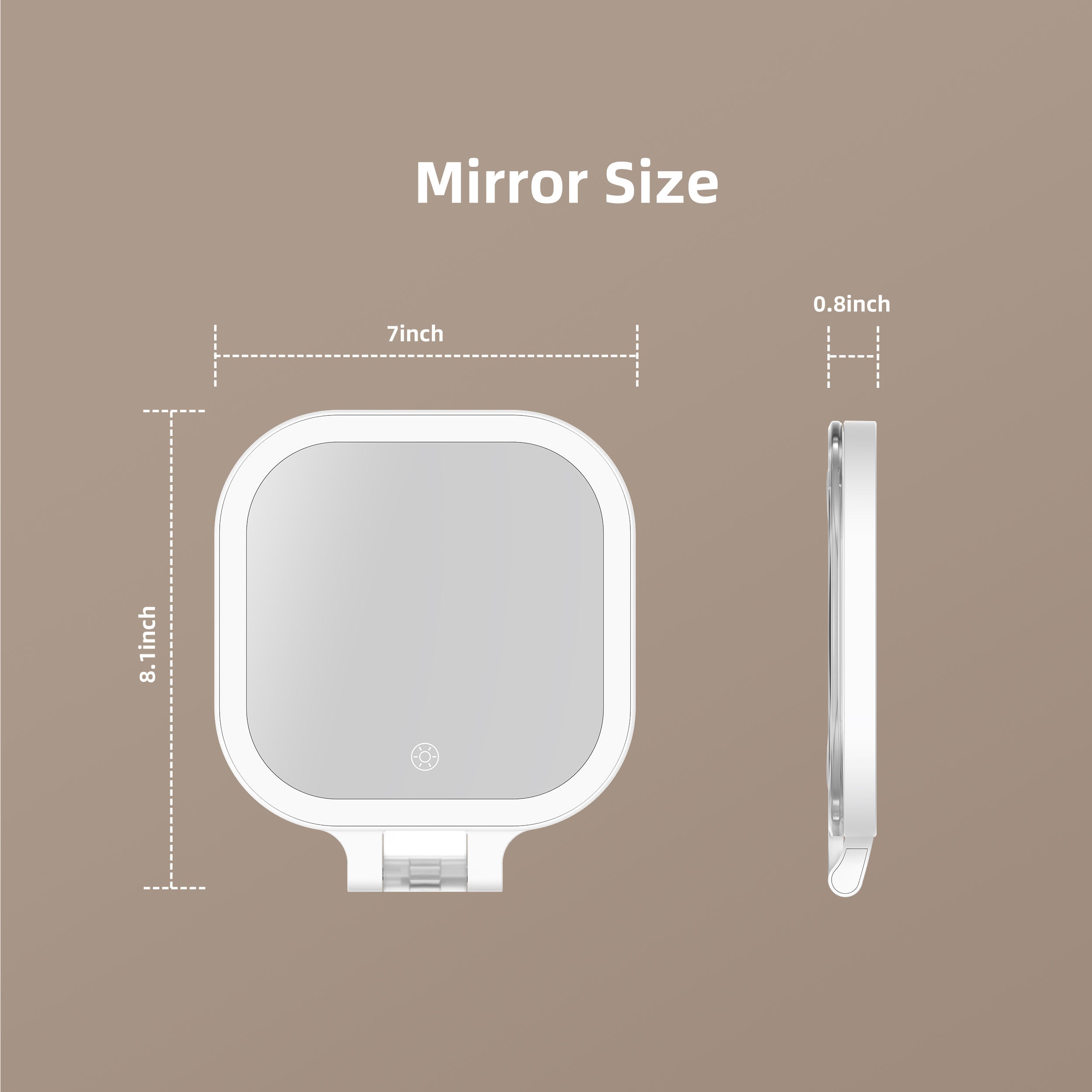 Portable LED Vanity Mirror – 10X Magnified, Rechargeable, 360° Rotating Stand