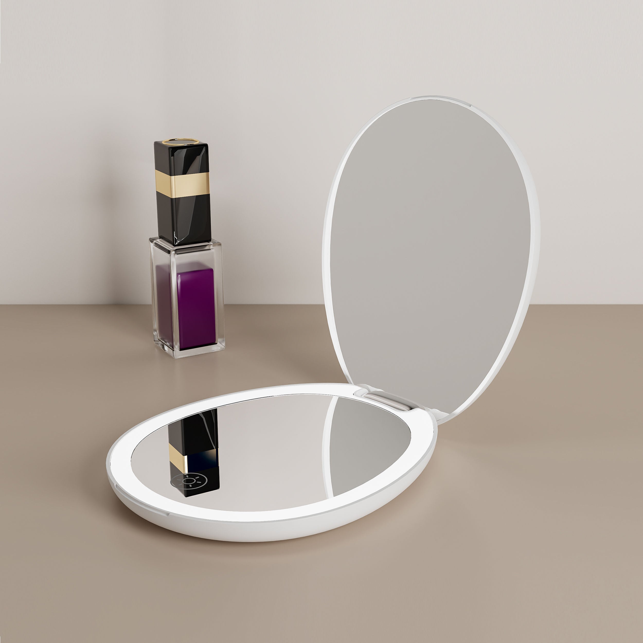 Travel Hollywood Mirror – 10X Magnified, Rechargeable LED, Dimmable Studio