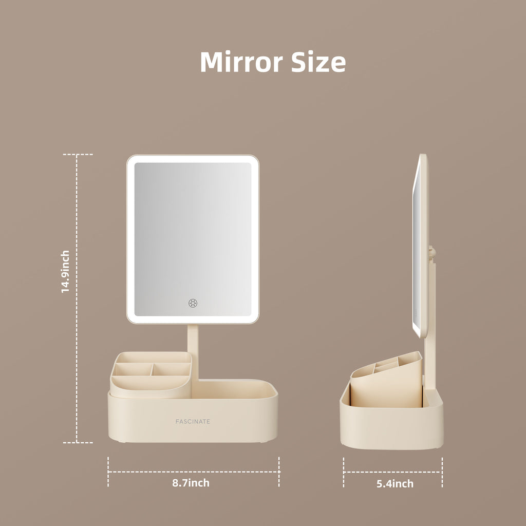 LED Vanity Mirror with Organiser - Professional Beauty Gift for Her