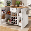 Modern kitchen island, kitchen cabinet, sideboard, serving trolley with wood grain, sideboard, multifunctional dining table with storage space, serving trolley with snack shelves and stretch function