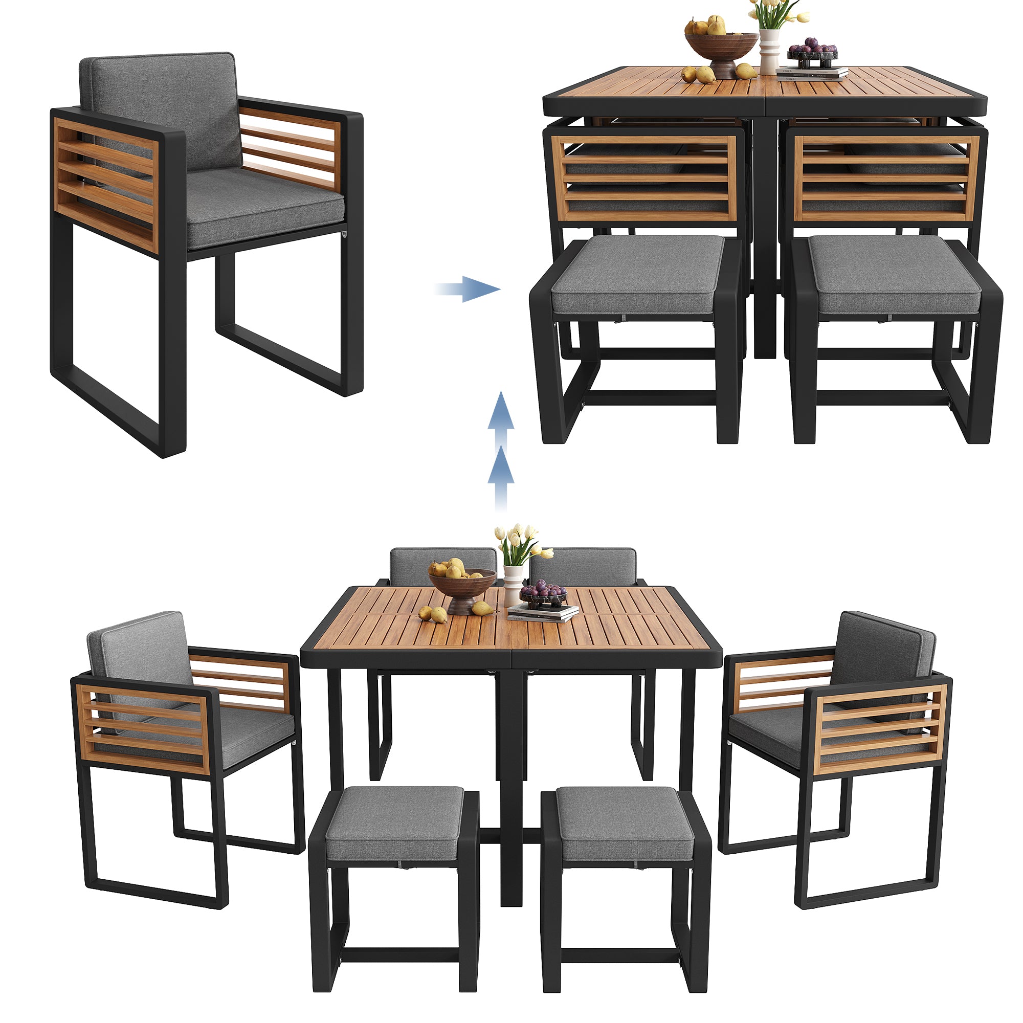 Garden furniture set, garden lounge seating group with 12 chairs and table, patio furniture/balcony furniture set for 12 people, garden furniture set/dining set, garden sofa set, solid wood