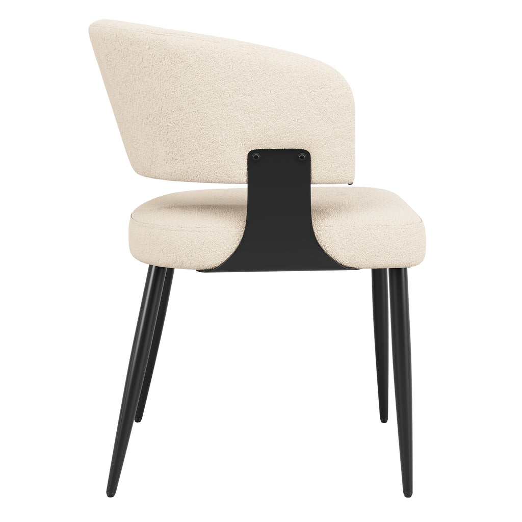 Modern Dining Chairs set of 4,Dining Room Chairs with Metal Legs – Upholstered Fabric Dining Room Chairs with Curved Backrest, Soft Cushion Seat, and Sturdy Metal Frame