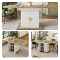 Dining Table, Table, Extension Table for Kitchen & Living Room, 110(140) x 70 x 76 cm, Wood Veneer with Sun-Relief, Generous Storage Space
