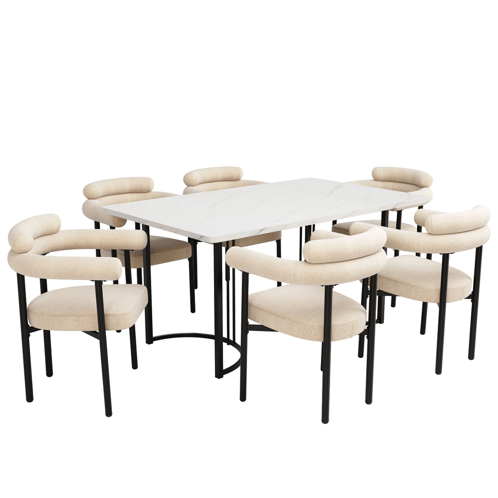 Modern Dining Chairs set of 6, Upholstered Velvet Armchairs,Comfortable Armrest Dining Chairs for Kitchen, Dining Room, Living Room, Multiple Colour Options
