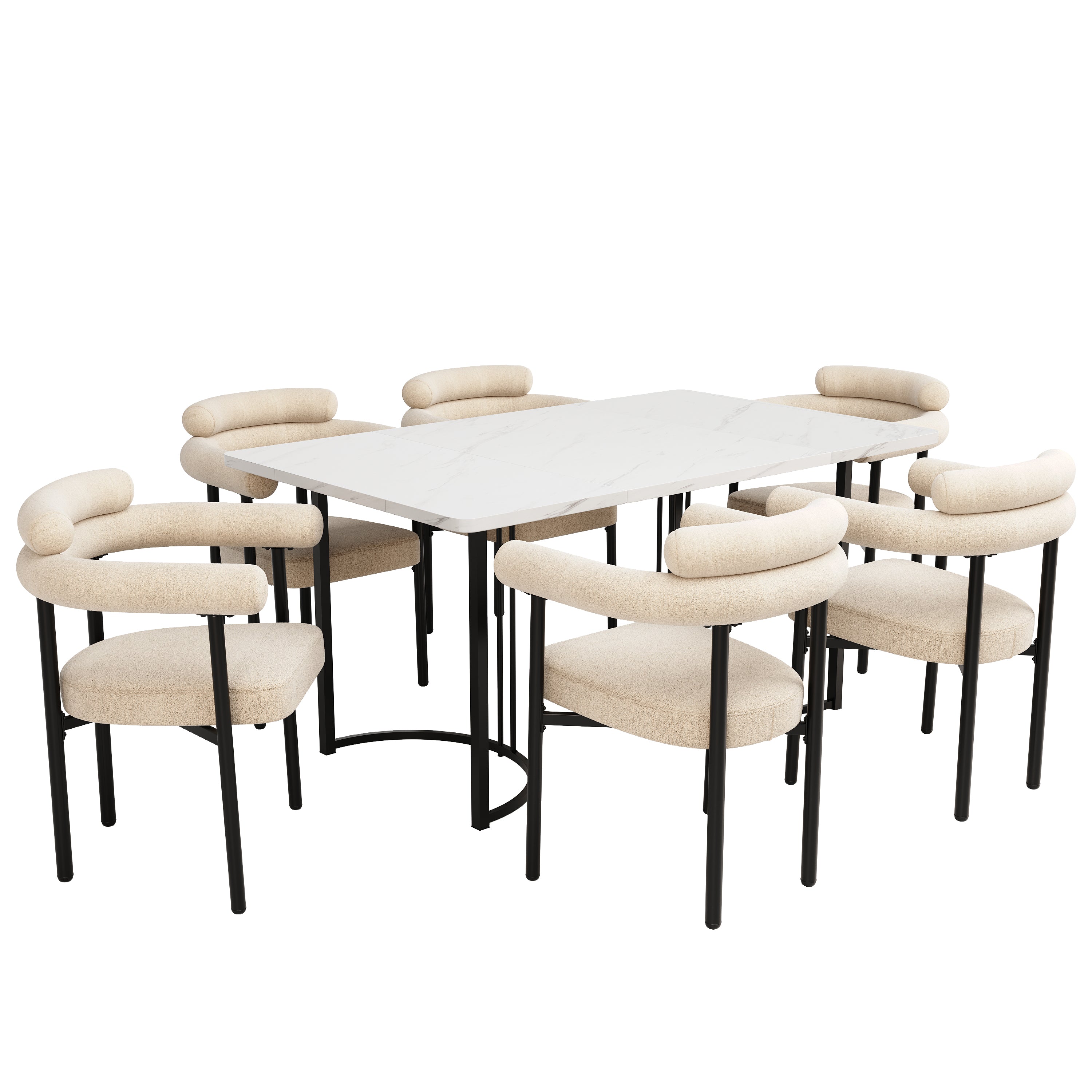 Modern Dining Chairs set of 6, Upholstered Velvet Armchairs,Comfortable Armrest Dining Chairs for Kitchen, Dining Room, Living Room, Multiple Colour Options