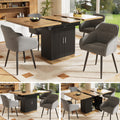 Telescopic dining table (140×70cm), extendable dining table with storage shelf, space-saving kitchen table, dining table with three shelves, extendable dining table for kitchen and living room, natura