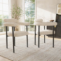 Modern Dining Chairs set of 2, Cream Faux Suede Upholstered Armchairs,Comfortable Armrest Dining Chairs for Kitchen, Dining Room, Living Room, Multiple Colour Options