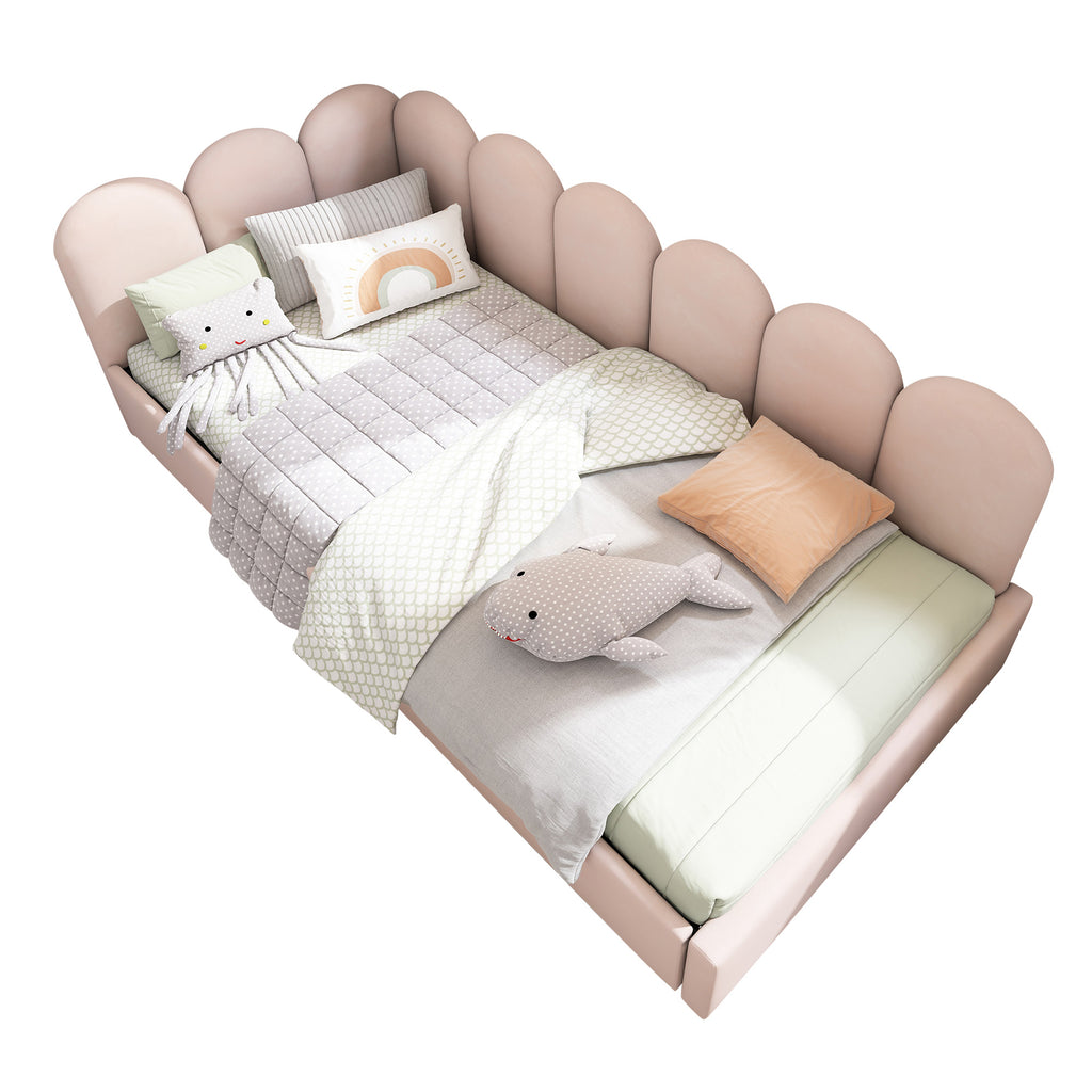 Upholstered Daybed Bed With Storage,Ottoman Bed 3FT Single Sofa Bed 90X190cm, Daybed With Hydraulic Storage Bed Frame, With Metal Slatted Frame, Velvet, Pink (No Mattress)