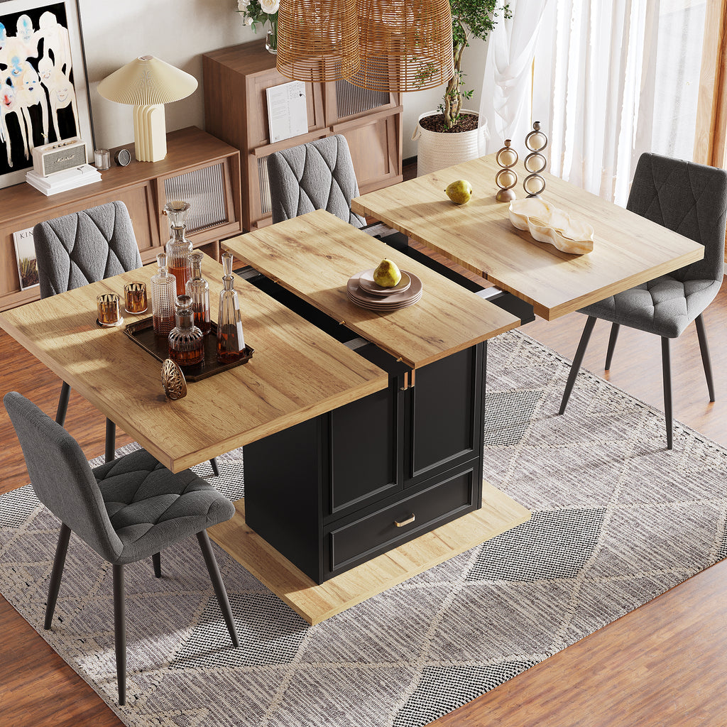 Extendable dining table - 110-140 cm wooden table for kitchen & dining room - 6-person dining table - Dimensions: 110 x 80 x 75 cm - For terrace and living room