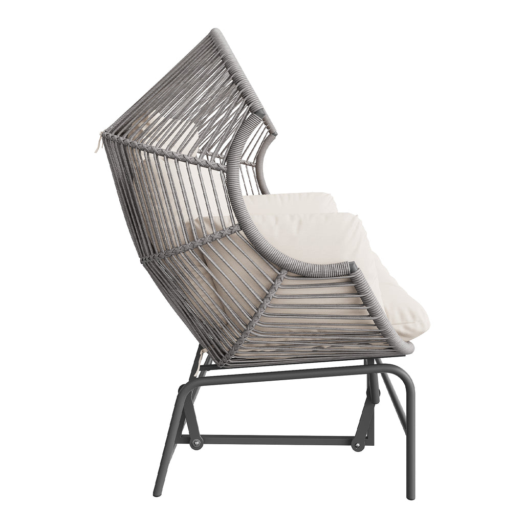 Garden Rocking Chair for Two, Patio Hanging Chair, Outdoor Swing Egg Chair, Rocking Chair, Garden Swing, Porch Swing for the Garden, Balcony, or Terrace, Gray