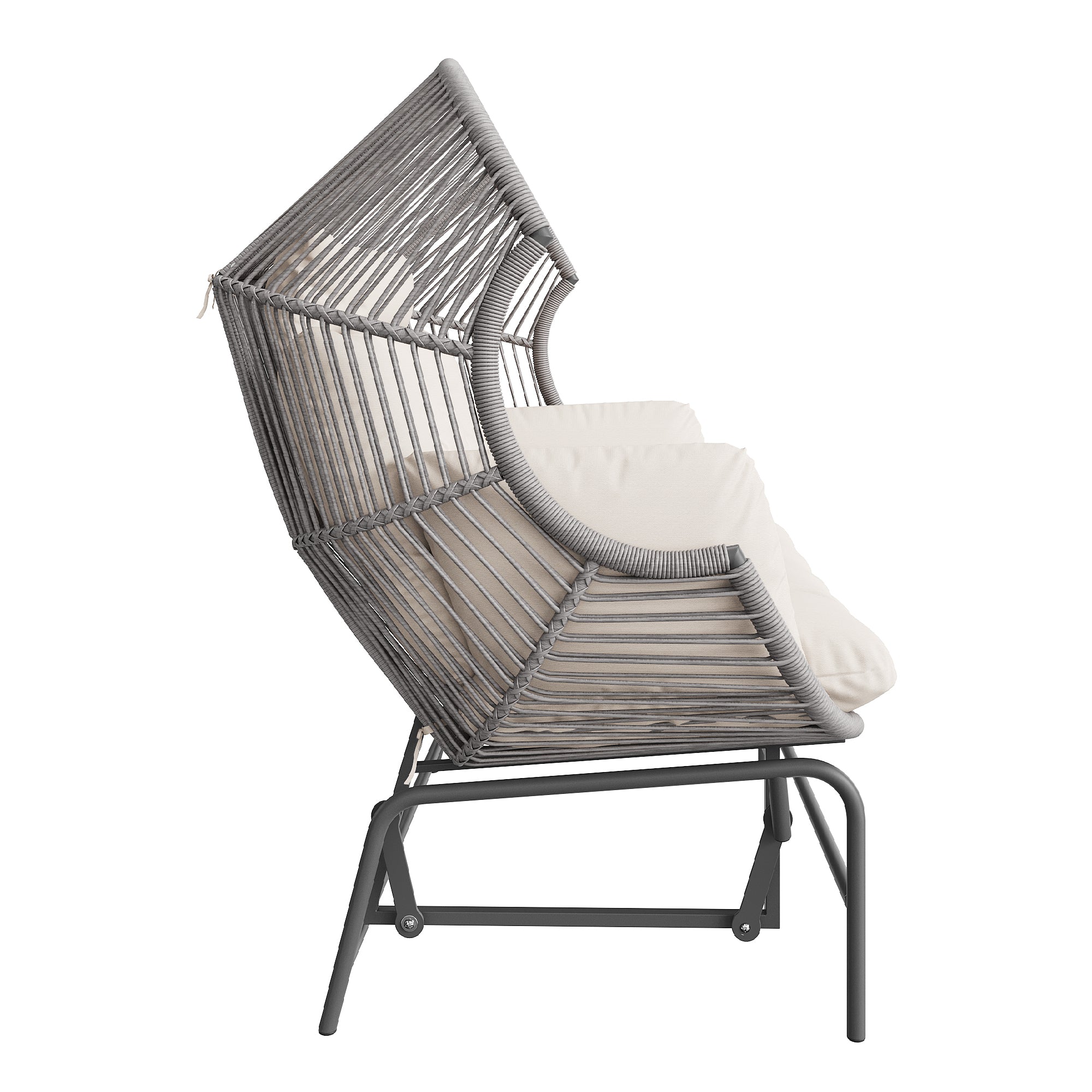 Garden Rocking Chair for Two, Patio Hanging Chair, Outdoor Swing Egg Chair, Rocking Chair, Garden Swing, Porch Swing for the Garden, Balcony, or Terrace, Gray