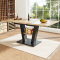 Extendable dining table (118-157×70×75cm), table, kitchen table,extendable to 118-157cm with the help of internal insert leaves, for kitchen and living room, wood-colored dining table