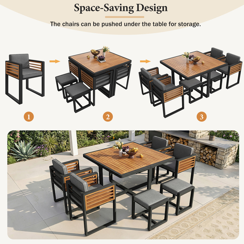 Garden furniture set, garden lounge seating group with 12 chairs and table, patio furniture/balcony furniture set for 12 people, garden furniture set/dining set, garden sofa set, solid wood