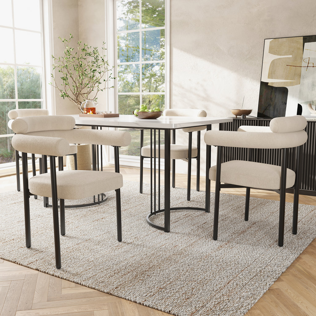 Modern Dining Chairs set of 4, Upholstered Velvet Armchairs,Comfortable Armrest Dining Chairs for Kitchen, Dining Room, Living Room, Multiple Colour Options