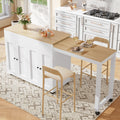 Modern Extendable Bar Table (118-180×50×94cm), Extendable Dining Table with Storage, with Six Shelves, Standing Table Bistro Table, for Dining Room, Use as Living Room Room Divider, White/Gray