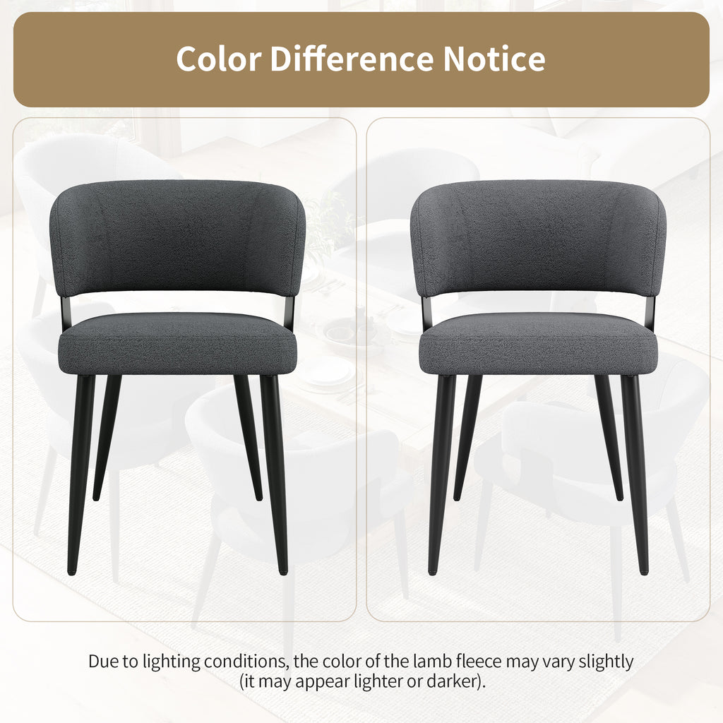 Modern Dining Chairs set of 2,Dining Room Chairs with Metal Legs – Upholstered Fabric Dining Room Chairs with Curved Backrest, Soft Cushion Seat and Sturdy Metal Frame