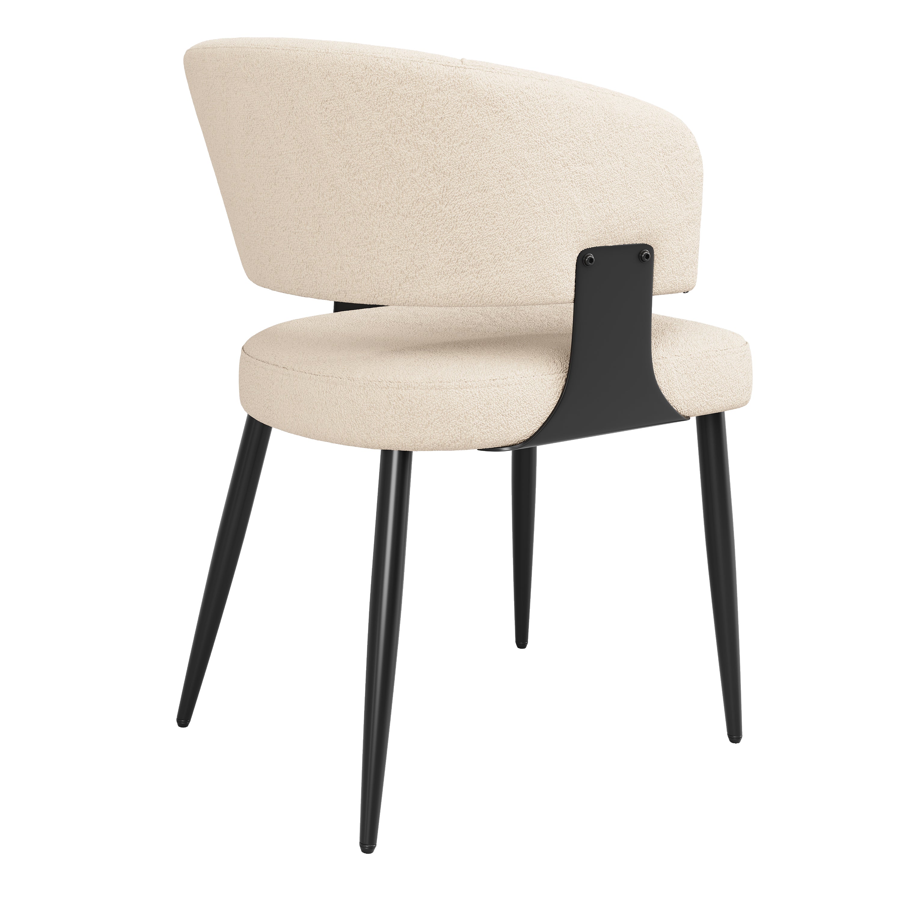 Modern Dining Chairs set of 4,Dining Room Chairs with Metal Legs – Upholstered Fabric Dining Room Chairs with Curved Backrest, Soft Cushion Seat, and Sturdy Metal Frame