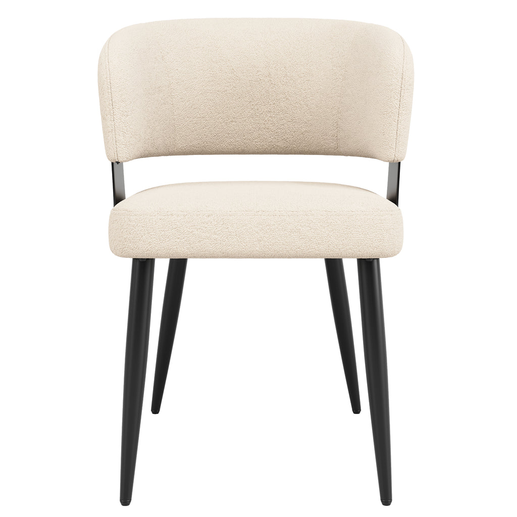 Modern Dining Chairs set of 2,Dining Room Chairs with Metal Legs – Upholstered Fabric Dining Room Chairs with Curved Backrest, Soft Cushion Seat, and Sturdy Metal Frame