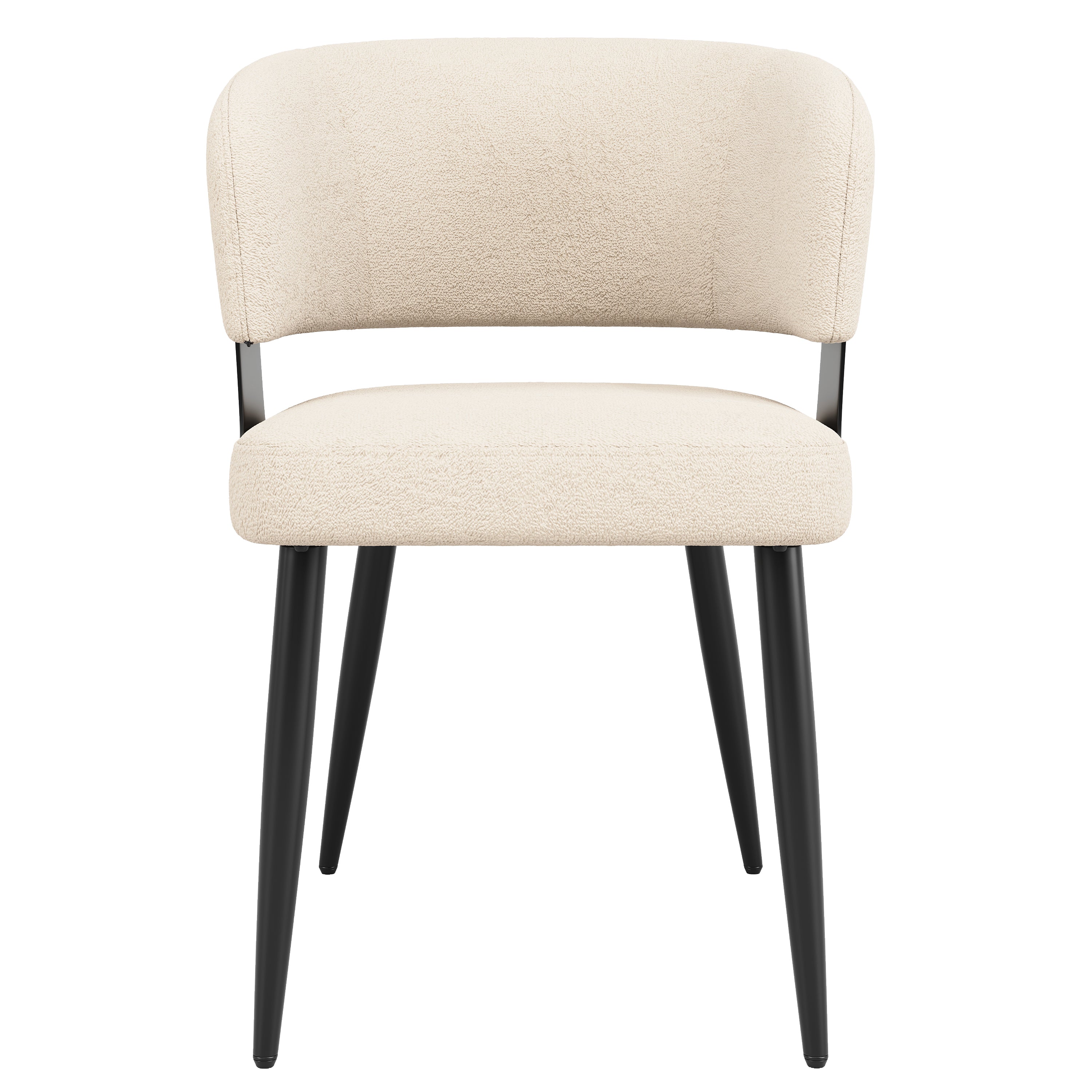 Modern Dining Chairs set of 6,Dining Room Chairs with Metal Legs – Upholstered Fabric Dining Room Chairs with Curved Backrest, Soft Cushion Seat, and Sturdy Metal Frame