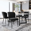 Velvet  dining chair (4 pcs), black, Modern Vanity Chair Kitchen Accent Occasional Chair with Metal Legs for Dining Room Living Room,upholstered chair  with backrest,seat in velvet metal frame