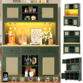 LED tall cabinet with lighting system, PE rattan cabinet with anti-tip device, large freestanding cabinet with adjustable shelves and drawers, vintage storage cabinet for kitchen, dining room