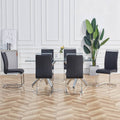 Cantilever chair, chrome-plated metal frame, can hold up to 120 kg, softly padded with imitation leather cover, black, (set, 4 pieces)