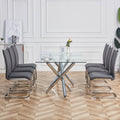Cantilever chair, chrome-plated metal frame, can hold up to 120 kg, softly padded with imitation leather cover, gray (set, 4 pieces)