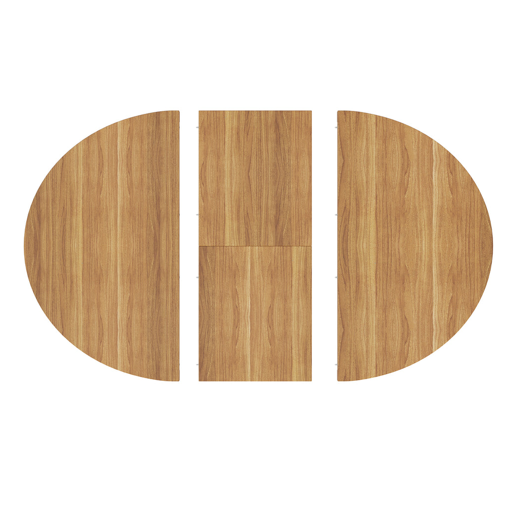 Extendable dining table, dining room table, kitchen table, balcony table, round dining table, extendable to oval, 110-150 cm, seats up to 8 people, dark brown