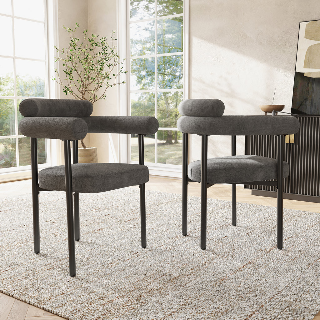 Modern Dining Chairs set of 2, Upholstered Velvet Armchairs,Comfortable Armrest Dining Chairs for Kitchen, Dining Room, Living Room, Multiple Colour Options