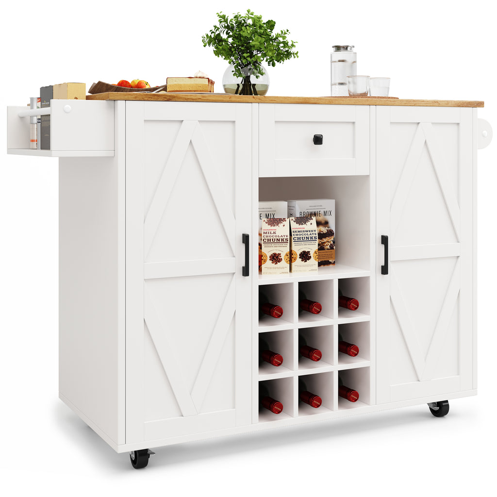 Modern kitchen island, kitchen cabinet, sideboard, serving trolley with wood grain, sideboard, multifunctional dining table with storage space, serving trolley with snack shelves and stretch function