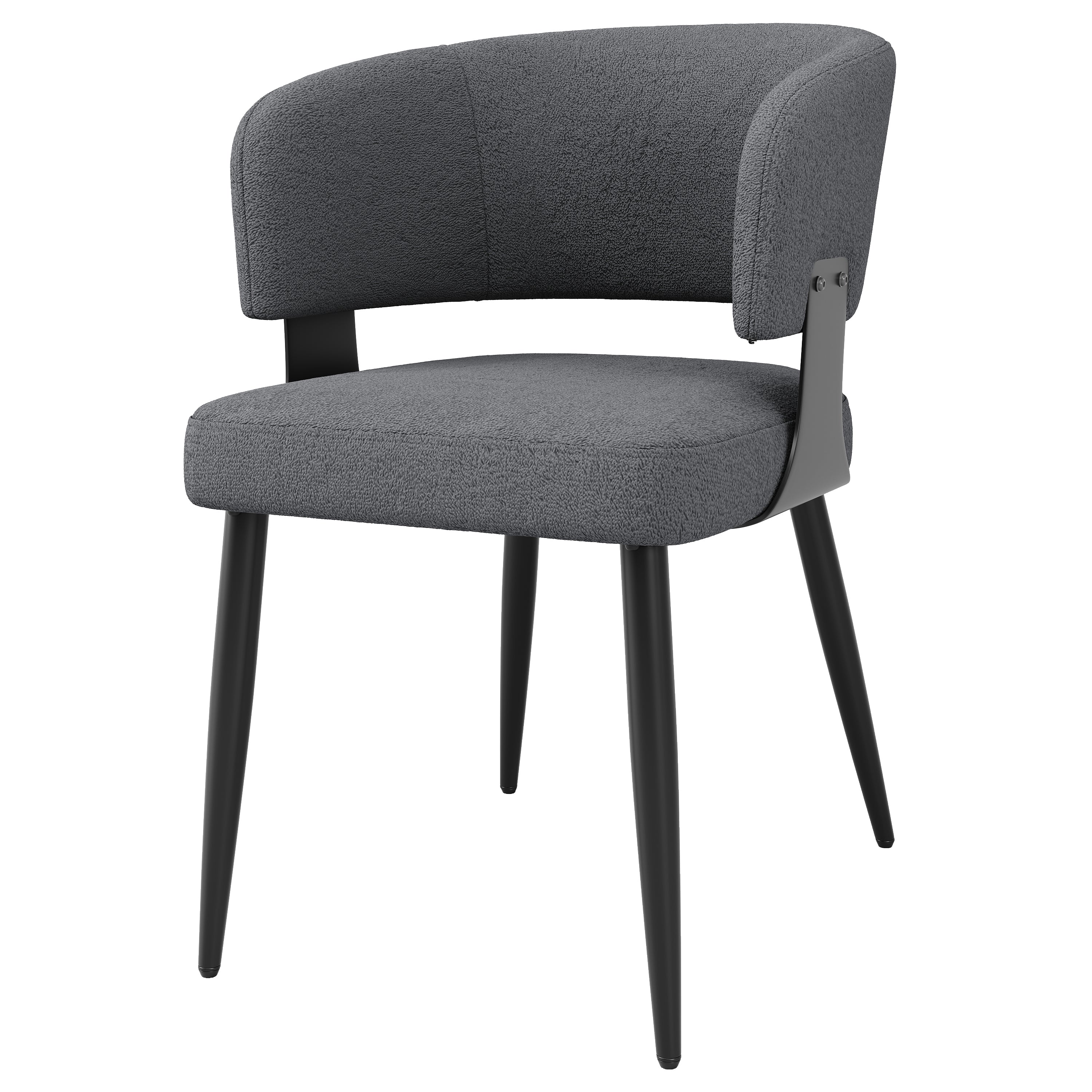 Modern Dining Chairs set of 4,Dining Room Chairs with Metal Legs – Upholstered Fabric Dining Room Chairs with Curved Backrest, Soft Cushion Seat, and Sturdy Metal Frame