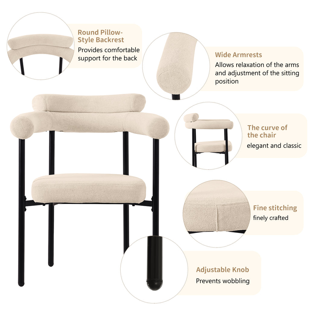 Modern Dining Chairs set of 4, Upholstered Velvet Armchairs,Comfortable Armrest Dining Chairs for Kitchen, Dining Room, Living Room, Multiple Colour Options