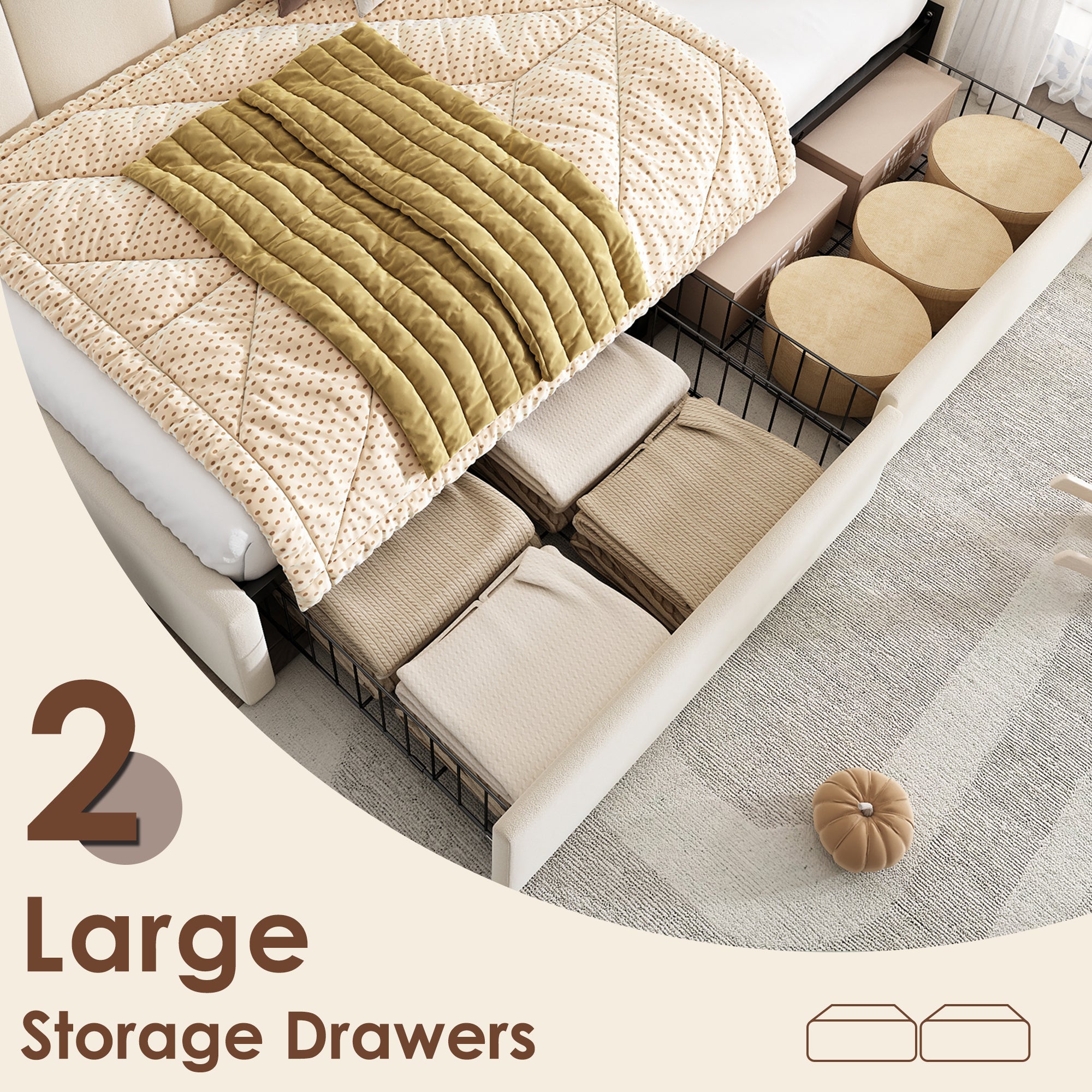 Upholstered Bed for Kids Daybed with Drawer Storage, 3FT Single Sofa Bed 90 x 190 cm, Sofa Bed for Adults and Children, Bed Frame with Slatted Frame, Velvet, Beige (No Mattress)