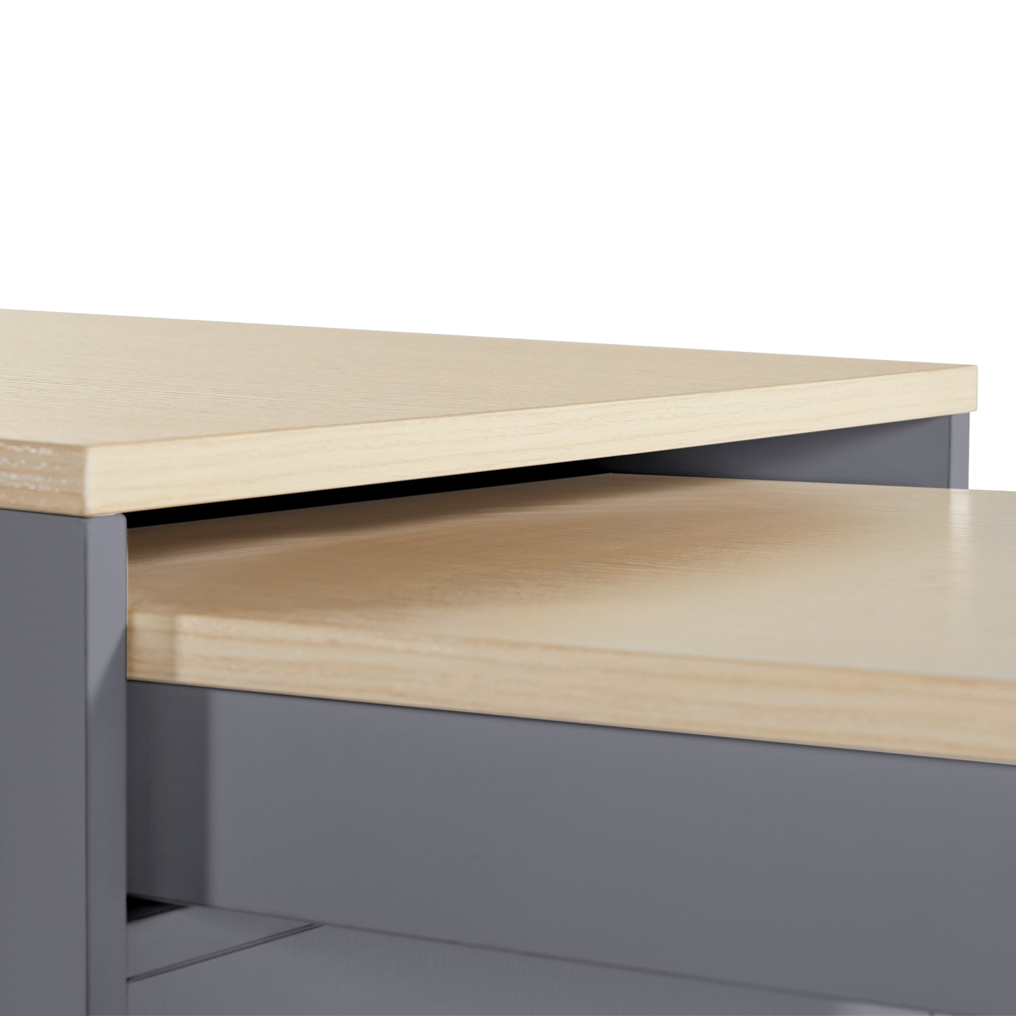 Modern Extendable Bar Table (118-180×50×94cm), Extendable Dining Table with Storage, with Six Shelves, Standing Table Bistro Table, for Dining Room, Use as Living Room Room Divider, White/Gray
