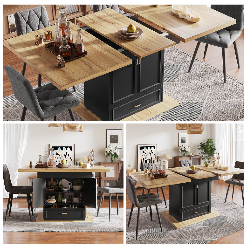 Extendable dining table - 110-140 cm wooden table for kitchen & dining room - 6-person dining table - Dimensions: 110 x 80 x 75 cm - For terrace and living room