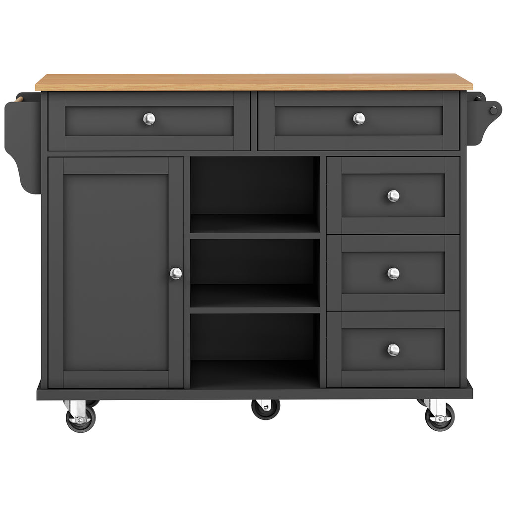 Dining trolley (134 x 46 x 92 cm), modern and simple black dining trolley, drawer-storage cabinet combination, mobile and fixed dual-use design, suitable for home kitchens, black