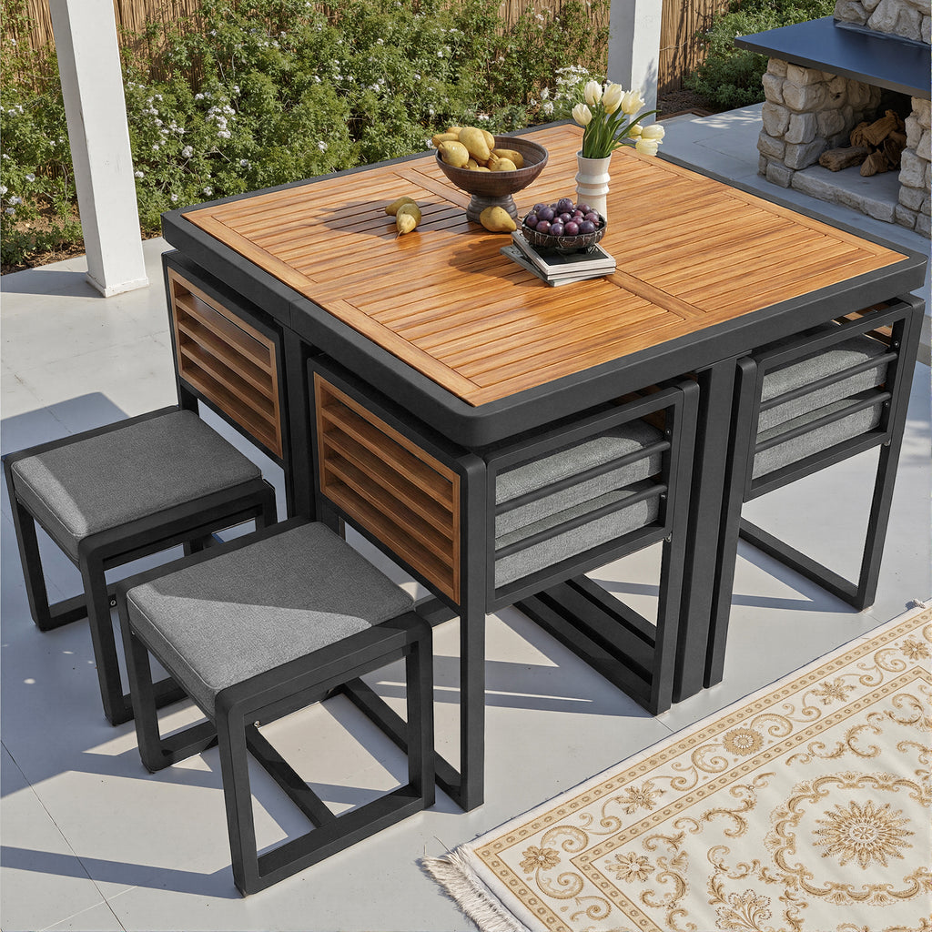 Garden furniture set, garden lounge seating group with 6 chairs and table, patio furniture/balcony furniture set for 6 people, garden furniture set/dining set, garden sofa set, high-quality solid wood