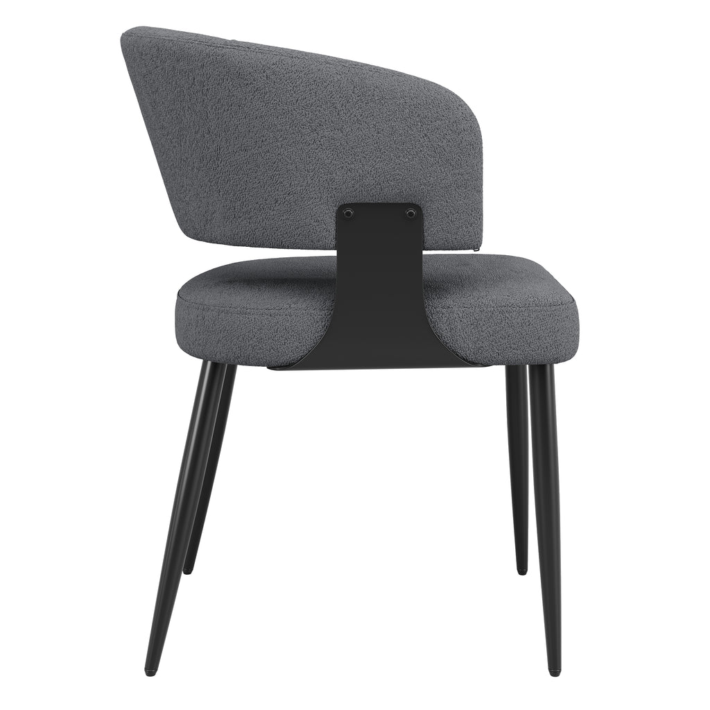 Modern Dining Chairs set of 6,Dining Room Chairs with Metal Legs – Upholstered Fabric Dining Room Chairs with Curved Backrest, Soft Cushion Seat, and Sturdy Metal Frame