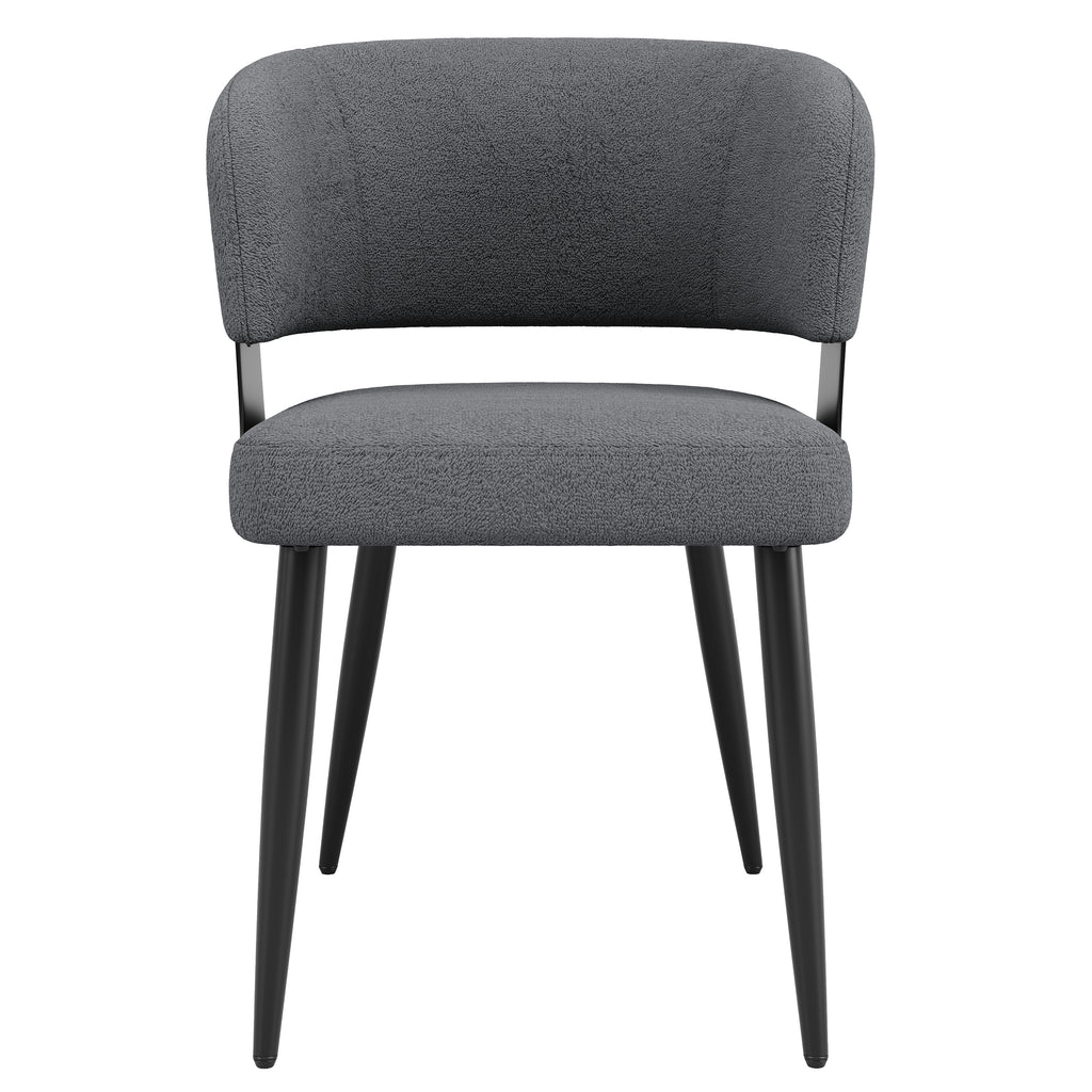 Modern Dining Chairs set of 6,Dining Room Chairs with Metal Legs – Upholstered Fabric Dining Room Chairs with Curved Backrest, Soft Cushion Seat, and Sturdy Metal Frame
