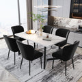 Velvet  dining chair (6 pcs), black, Modern Vanity Chair Kitchen Accent Occasional Chair with Metal Legs for Dining Room Living Room,upholstered chair  with backrest,seat in velvet metal frame