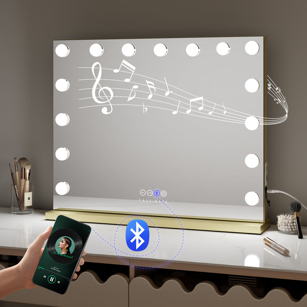 Hollywood Vanity Mirror Bluetooth 15 Dimmable LED Beauty Cosmetic Makeup